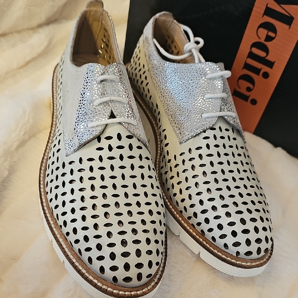 Medicus Silver and Black Women's Loafers - Picture 4 of 9
